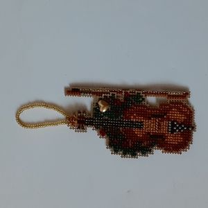 Counted cross stitch violin ornament